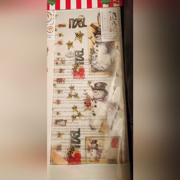 Lot 12 Sheets -Rub-On Christmas Transfers Santa Snowman Angel Stocking Alphabet - Picture 13 of 16